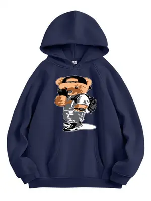 1 Pc Men's Fleece Printed Hoodie