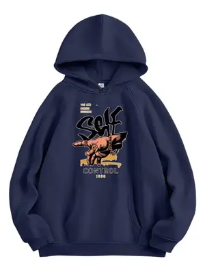 1 Pc Men's Fleece Printed Hoodie