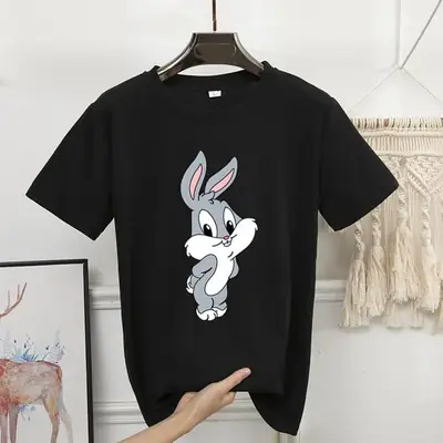 1 Pc Women's Stitched Cotton Printed T-Shirt