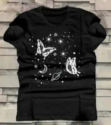 1 Pc Women's Stitched Cotton Printed T-Shirt