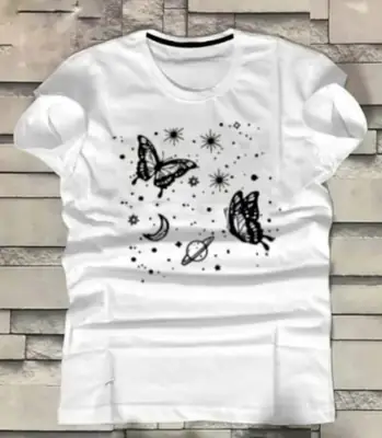 1 Pc Women's Stitched Cotton Printed T-Shirt