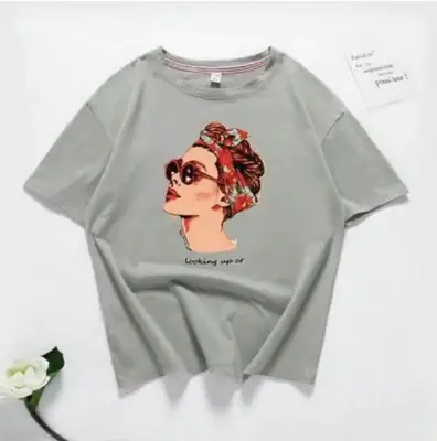 1 Pc Women's Stitched Cotton Printed T-Shirt