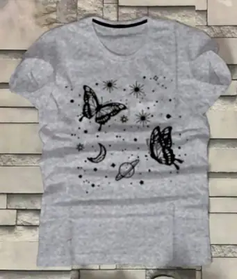 1 Pc Women's Stitched Cotton Printed T-Shirt