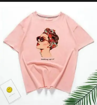 1 Pc Women's Stitched Cotton Printed T-Shirt