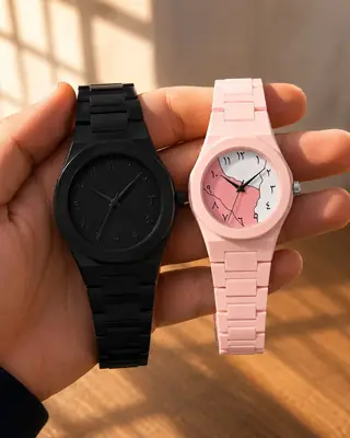 Unisex Movement: Quartz, Water Resistant Watch Pack Of 2