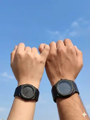 Couple Watch Set Full Black aura Watches thumbnail 2