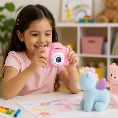 Kids Digital Camera for Photos & Videos – Lightweight Children’s Camera in Pink or Blue thumbnail 2