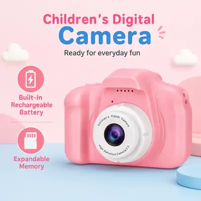 Kids Digital Camera for Photos & Videos – Lightweight Children’s Camera in Pink or Blue thumbnail 6