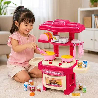 Girl's Plastic Kitchen Set thumbnail 3