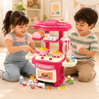 Girl's Plastic Kitchen Set thumbnail 4