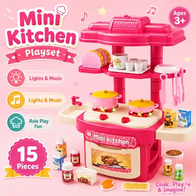 Girl's Plastic Kitchen Set thumbnail 6