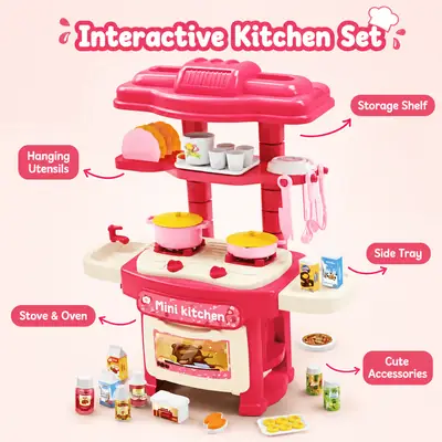 Girl's Plastic Kitchen Set thumbnail 8