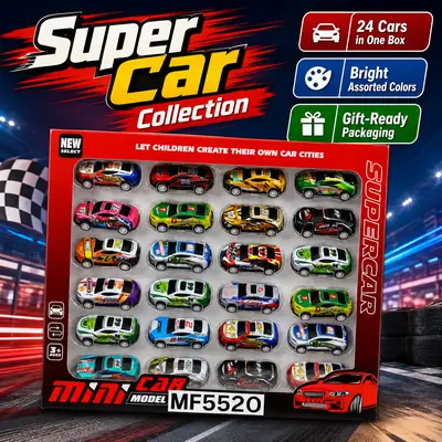 24-Piece Mini Racing Toy Car Set for Kids – Colourful Die-Cast Style Super Cars for Boys & Girls Ages 3+ thumbnail 4
