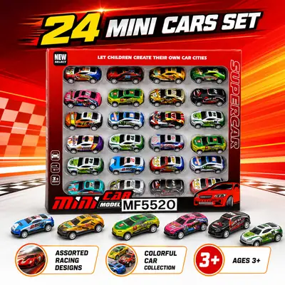 24-Piece Mini Racing Toy Car Set for Kids – Colourful Die-Cast Style Super Cars for Boys & Girls Ages 3+ thumbnail 6