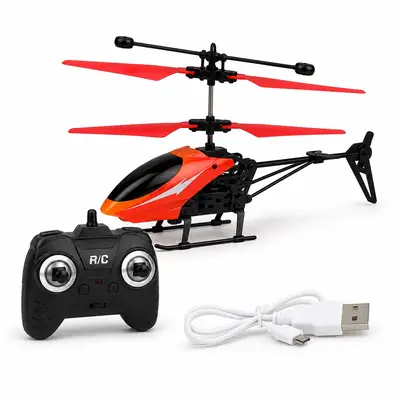Rechargeable Remote Control Helicopter with LED Light & USB Charging – RC Flying Toy for Ages 14+