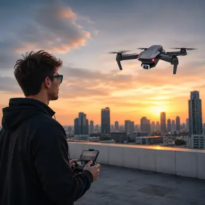 E88 Pro Foldable Drone with HD Camera, LED Lights & Remote Control – Black,White thumbnail 2