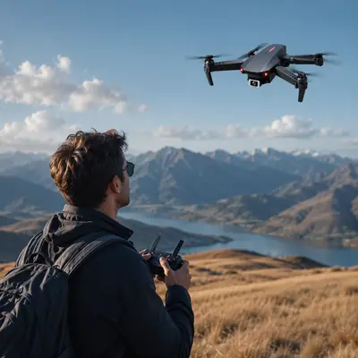 E88 Pro Foldable Drone with HD Camera, LED Lights & Remote Control – Black,White thumbnail 5