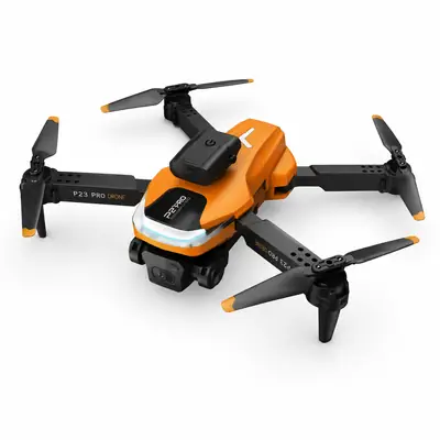 P23 Pro Foldable Camera Drone with Obstacle Avoidance, LED Lights & Remote Control – Orange,Black Dual Camera thumbnail 2