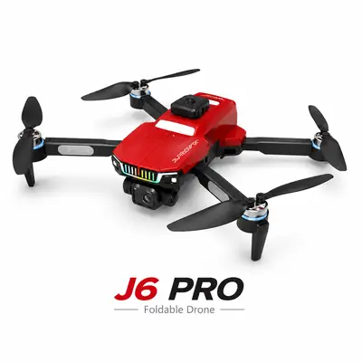 J6 Pro Foldable Dual Camera Drone with Altitude Hold, 360° Flips & Remote Control – Red