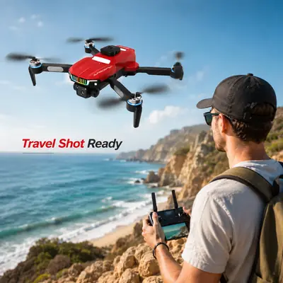 J6 Pro Foldable Dual Camera Drone with Altitude Hold, 360° Flips & Remote Control – Red thumbnail 4