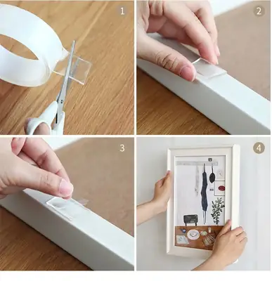 Double Sided Tape for Walls Heavy Duty Removable Mounting Tape Strong Adhesive Washable and Reusable Tape Wall Tape for Picture Photo Carpet Decoration Poster Tape Roll thumbnail 2