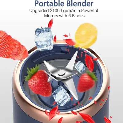 Portable USB Rechargeable Blender Juicer Bottle – Mini Smoothie Maker for Fresh Juice, Shakes & Baby Food – Travel Friendly thumbnail 2