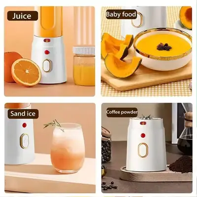 2 in 1 Portable Rechargeable Fruit Juicer Blender – 500ml Mini Electric Juice Maker thumbnail 4