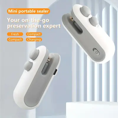 Mini Rechargeable Bag Sealing Machine – Portable Heat Sealer for Plastic Bags & Food Storage – USB Rechargeable Sealer thumbnail 2