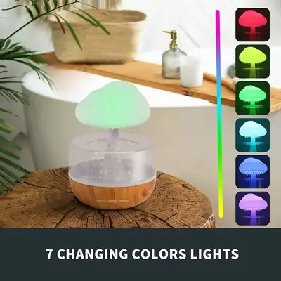 Rain Cloud Humidifier with Colorful LED Night Light | USB Aroma Diffuser & Air Humidifier for Home, Bedroom & Office thumbnail 3