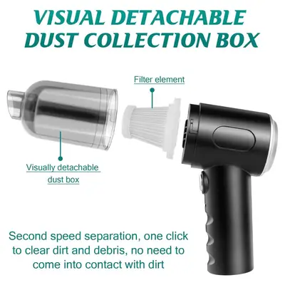 3-in-1 Portable Cordless Vacuum Cleaner – USB Rechargeable Mini Car Vacuum & Air Blower with Accessories | High Power Suction Cleaner thumbnail 4