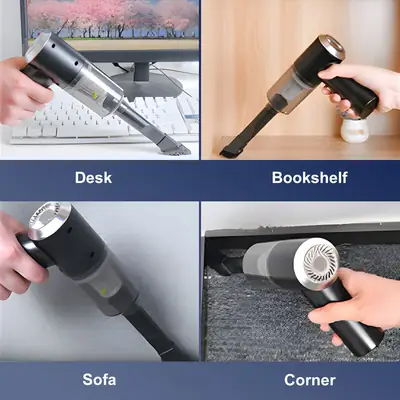 3-in-1 Portable Cordless Vacuum Cleaner – USB Rechargeable Mini Car Vacuum & Air Blower with Accessories | High Power Suction Cleaner thumbnail 5