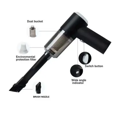 3-in-1 Portable Cordless Vacuum Cleaner – USB Rechargeable Mini Car Vacuum & Air Blower with Accessories | High Power Suction Cleaner thumbnail 6