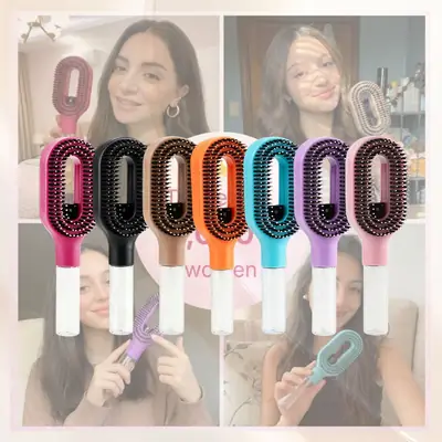 2 in 1 Water Spray Hair Brush – Refillable Hair Detangling Comb with Mist Sprayer – Anti-Static Styling Brush for Women & Kids thumbnail 7
