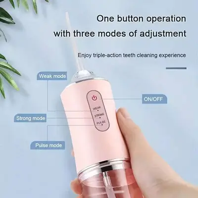 Portable Water Flosser Oral Irrigator – Rechargeable Dental Water Jet with 6 Interchangeable Tips thumbnail 2