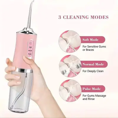 Portable Water Flosser Oral Irrigator – Rechargeable Dental Water Jet with 6 Interchangeable Tips thumbnail 4