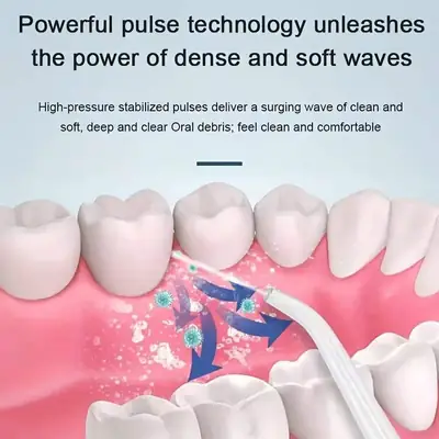 Portable Water Flosser Oral Irrigator – Rechargeable Dental Water Jet with 6 Interchangeable Tips thumbnail 6