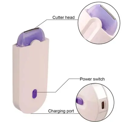 Rechargeable Electric Lady Shaver for Women – Painless Hair Removal Trimmer for Face, Underarms & Body – USB Hair Remover thumbnail 6