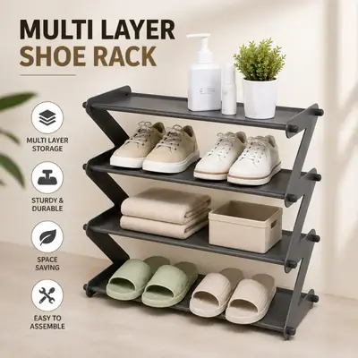 4 Layer Z Shaped Shoe Rack