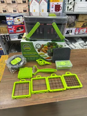 22 in 1 Multifunction Vegetable Chopper & Slicer Set | Manual Food Chopper | Vegetable Cutter, Dicer, Grater & Mandoline Slicer with Storage Container thumbnail 6