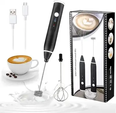 2 in 1 Rechargeable Coffee Beater Electric Hand Mixer – USB Milk Frother & Coffee Whisk for Latte, Cappuccino & Matcha