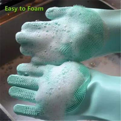 Multicolor Silicone Kitchen Gloves - 2 Pcs for Enhanced Cooking Safety thumbnail 5