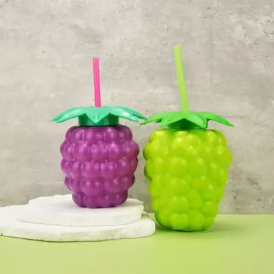 Tango Fruit Tumbler with Straw – Cute Fruit Shape Reusable Drinking Cup for Kids, School, Travel & Home thumbnail 2