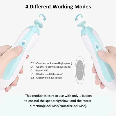 Baby Electric Nail Grinder for Newborns & Kids | Safe, Quiet USB Rechargeable Nail Trimmer Kit thumbnail 5