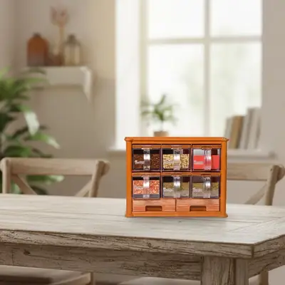 6-Drawer Spice Organizer Rack – Kitchen Seasoning Storage Box with Transparent Drawers thumbnail 3