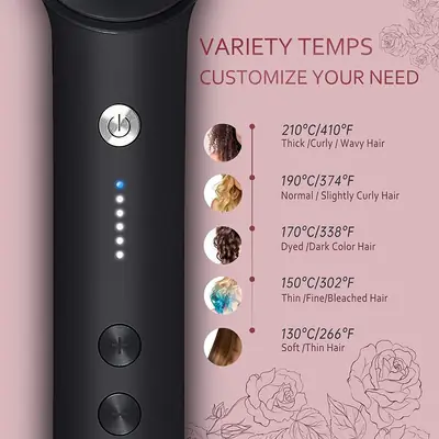 909 Cordless Hair Straightener Brush | USB Rechargeable Hair Straightening Comb | Fast Heating Anti-Scald Hair Styling Brush for Women | Portable Hair Straightener thumbnail 4