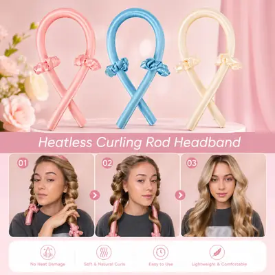 Long Hair Heatless Curling Wand