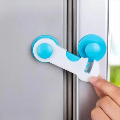 Child Safety Lock for Cabinet, Drawer & Fridge – Baby Proof Safety Lock with Strong Adhesive – Multi-Purpose Door Lock