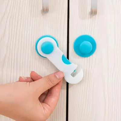 Child Safety Lock for Cabinet, Drawer & Fridge – Baby Proof Safety Lock with Strong Adhesive – Multi-Purpose Door Lock thumbnail 4