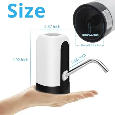Automatic Water Dispenser Pump USB Rechargeable – Electric Water Bottle Pump for 19L Gallon – Portable Drinking Water Dispenser thumbnail 6