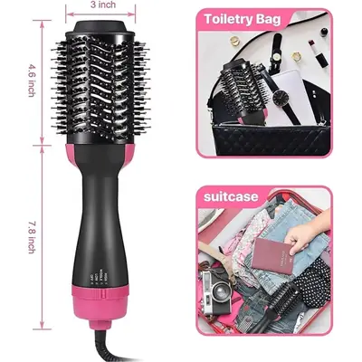 One Step Hair Dryer & Styler Hot Air Brush | 2-in-1 Hair Dryer Brush | Hair Straightener & Volumizer | Hot Air Styling Brush for Women thumbnail 4